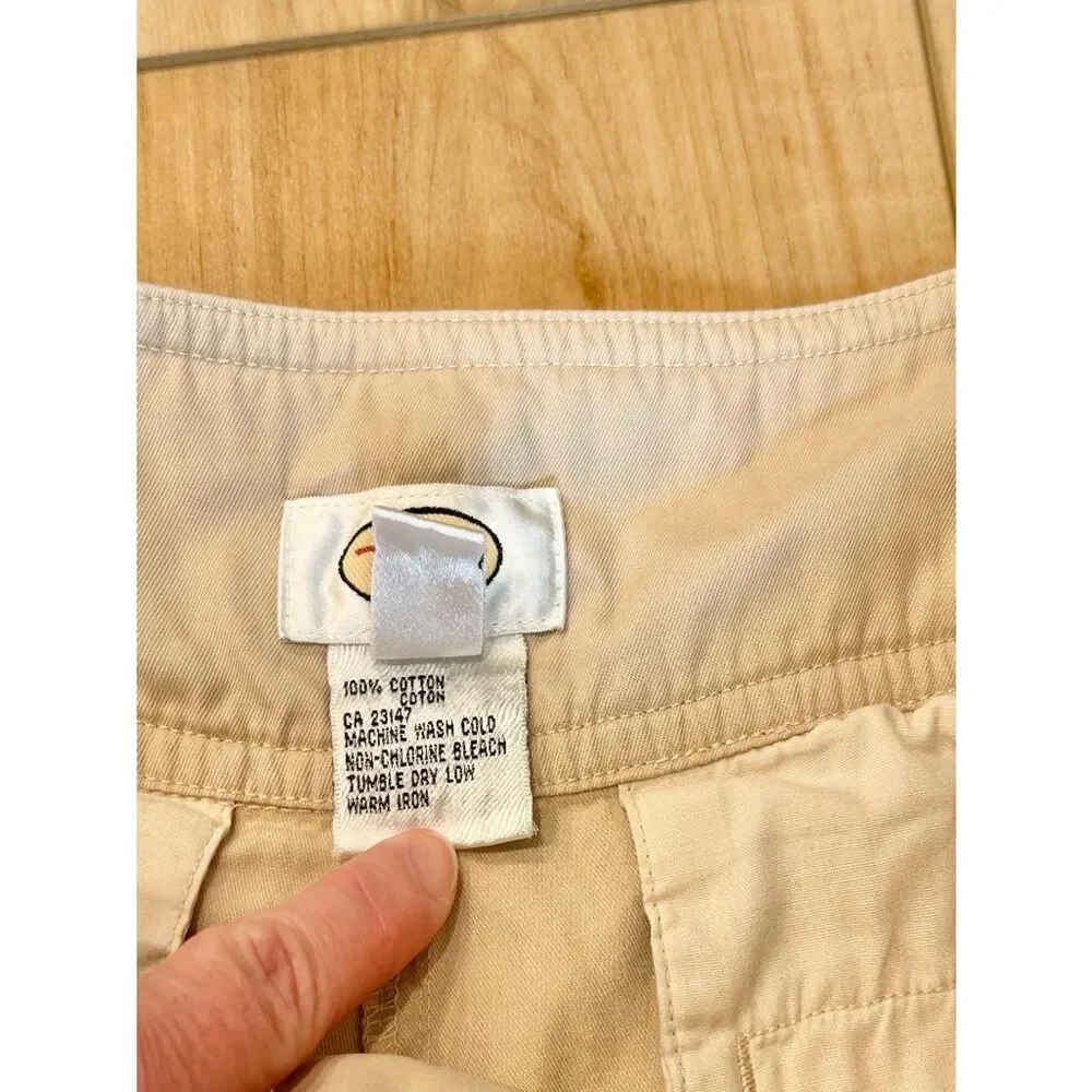 Talbots Cotton Cargo Shorts Cream/Tan Size 12